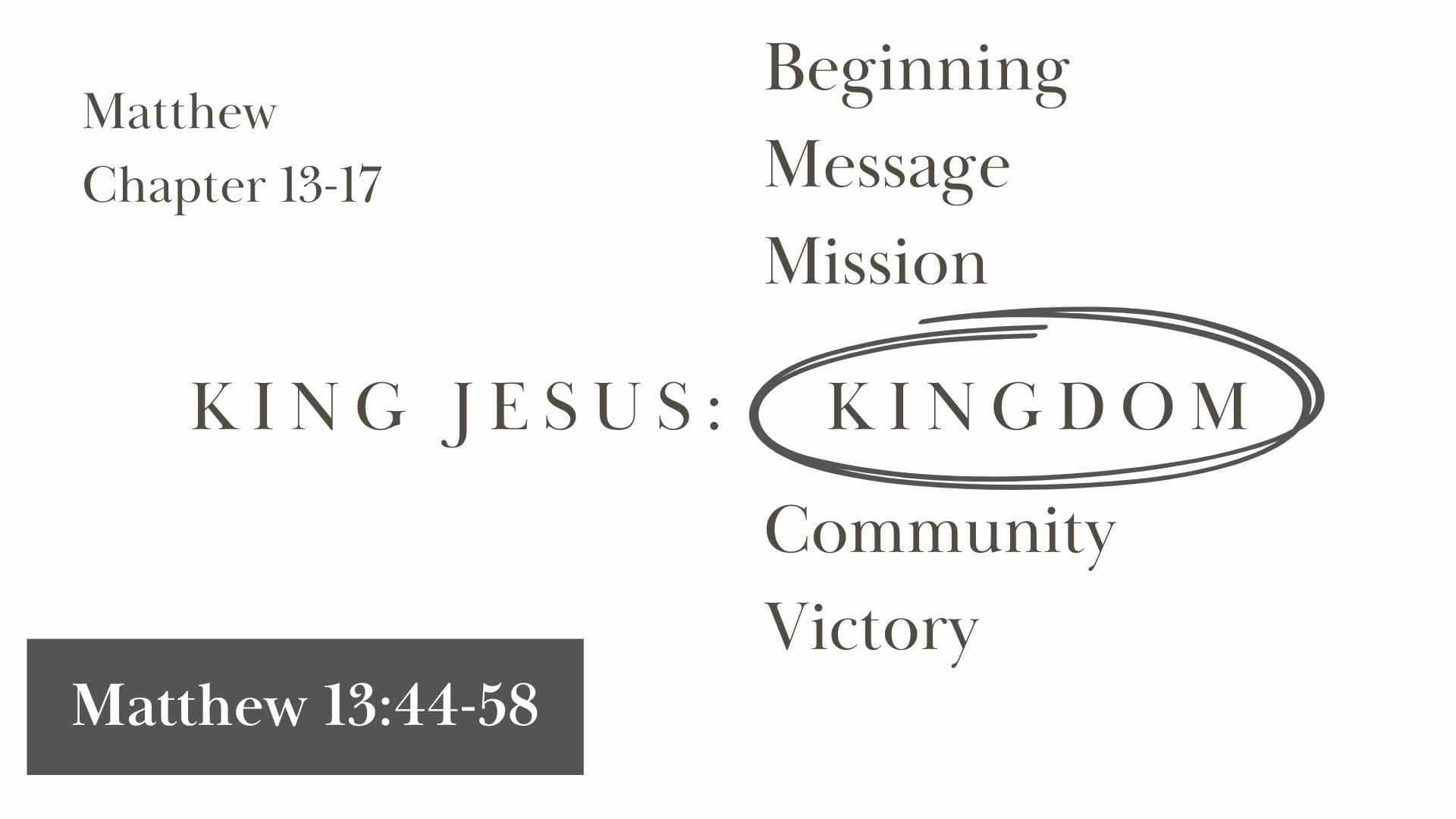 Kingdom Sons and Daughters (Matthew 13:44-58)
